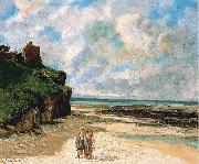 Gustave Courbet The Beach at Saint-Aubin-sur-Mer oil painting artist